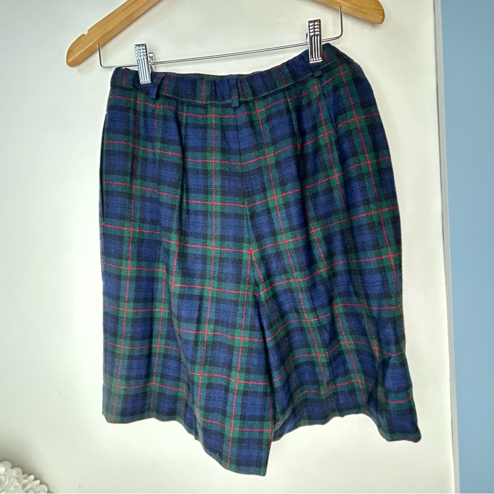 Pendleton Green Blue Plaid Wool Argyle Tartan Shorts 8 - Picture 7 of 8